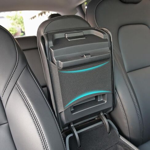 for Tesla Armrest Cover for Model 3 Armrest Cover for Model Y Arm Rest Cover Car Armrest Box Cover PU Center Console Cover for Tesla Accessories (PU+Memory Foam, Black) in Saudi Arabia