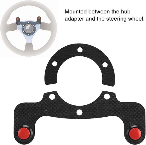 Steering Wheel Horn Button, Carbon Fiber External Horn Button Kits for 6 Bolts Steering Wheel (Dual Button) in Saudi Arabia