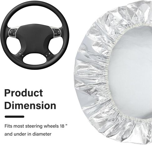 غطاء عجلة القيادة مقاس 18 بوصة ظل للشمس، درع عجلة القيادة من طبقة الألومنيوم للحماية من الشمس، غطاء عجلة سيارة عاكس عالمي وإكسسوارات داخلية للسيارة لشاحنة السيارة الدفع الرباعي in Kuwait