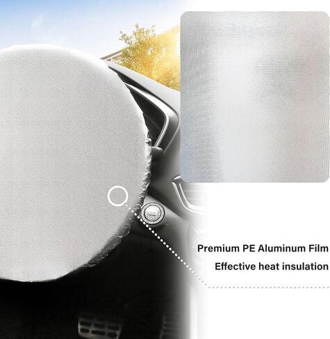 غطاء عجلة القيادة مقاس 18 بوصة ظل للشمس، درع عجلة القيادة من طبقة الألومنيوم للحماية من الشمس، غطاء عجلة سيارة عاكس عالمي وإكسسوارات داخلية للسيارة لشاحنة السيارة الدفع الرباعي in Kuwait