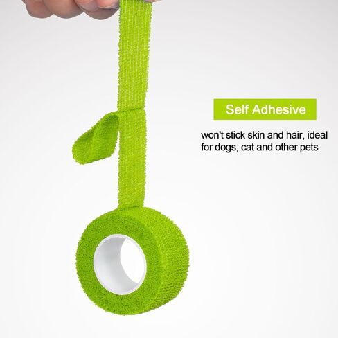 12 Pack Self Adhesive Bandage Wrap 1 Inch Cohesive Bandage Self Adherent Vet Wrap for Dog Pets Elastic Bandage Finger Tape Self Stick Wrap for First Aid Sports Injury Athletic Tape (Mixed Colors) in Saudi Arabia