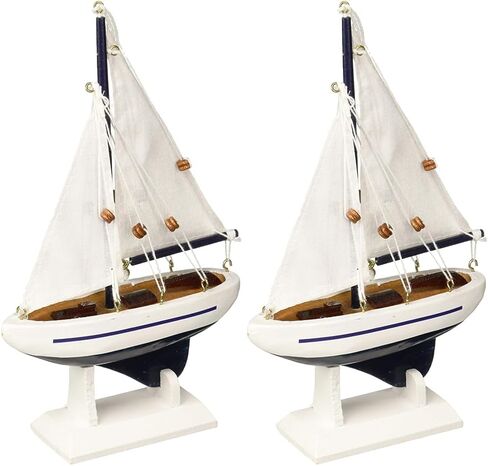Hampton Nautical Blue Sailboat Christmas Tree Ornament 9" - Decorative Model Boat - Nautical Christmas Tree Decoration in Saudi Arabia