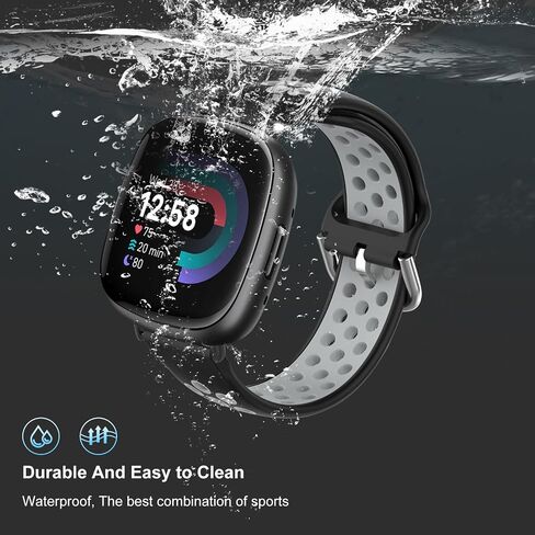 Mosstek Compatible with Fitbit Versa 4 Bands/Fitbit Versa 3 Bands for Men Women, Sport Silicone Bands for Sense/Sense 2 Bands for Women Men in Saudi Arabia