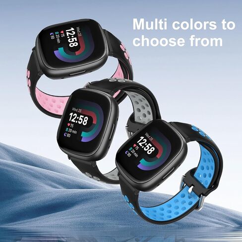 Mosstek Compatible with Fitbit Versa 4 Bands/Fitbit Versa 3 Bands for Men Women, Sport Silicone Bands for Sense/Sense 2 Bands for Women Men in Saudi Arabia