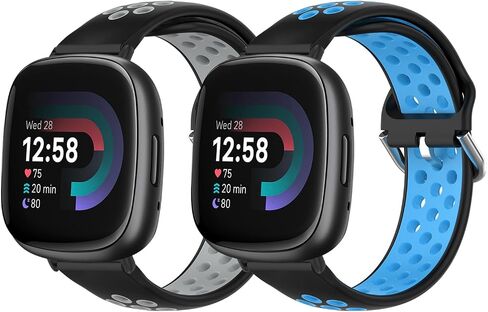 Mosstek Compatible with Fitbit Versa 4 Bands/Fitbit Versa 3 Bands for Men Women, Sport Silicone Bands for Sense/Sense 2 Bands for Women Men in Saudi Arabia