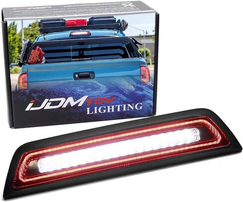 عدسة iJDMTOY المدخنة F1 Style Strobe تتميز بمصباح LED عالي التركيب للفرامل الثالثة/مجموعة ضوء التخليص متوافقة مع 2016-23 Toyota Tacoma ذات الكابينة المزدوجة ذات 4 أبواب in Saudi Arabia