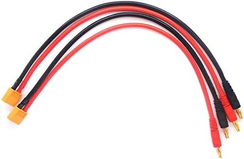 2pcs XT60 Male Connector to 4MM Bullet Connector Banana Plug RC Battery Charging Cable Adapter with 11.8inch 14AWG Silicone Wire for RC Helicopter Quadcopter Lipo Battery DJI Phantom in Saudi Arabia