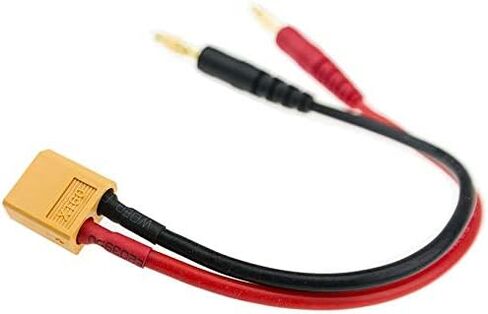 2pcs XT60 Male Connector to 4MM Bullet Connector Banana Plug RC Battery Charging Cable Adapter with 11.8inch 14AWG Silicone Wire for RC Helicopter Quadcopter Lipo Battery DJI Phantom in Saudi Arabia