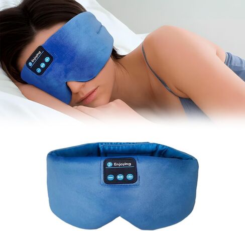 Sleep Eye Mask with Bluetooth Headphones, Wireless Sleep Mask Blackout Bluetooth Eye Mask for Sleeping Traveling Meditation Mask with Microphone (Black) in Saudi Arabia