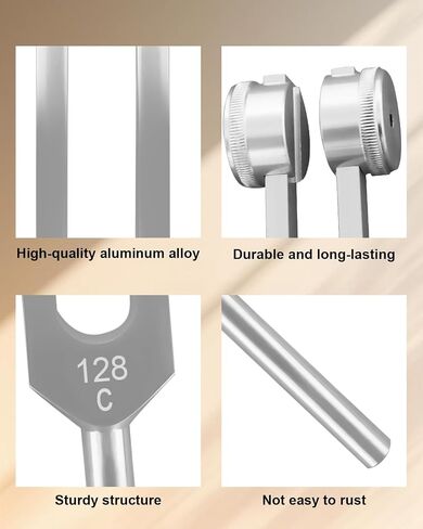 Aluminum Alloy Tuning Fork Set, 4 Tuning Forks & 2 Rubber Mallets & 4 Black Protective Bags, 128Hz 256Hz 512Hz 1024Hz Tuning Forks for Sound Yoga Meditation Relaxation in Saudi Arabia