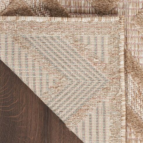 Nourison Versatile Indoor/Outdoor Silver Grey 5' x 7' Area-Rug, Easy-Cleaning, Non Shedding, Bed Room, Living Room, Dining Room, Deck, Backyard, Patio, High Traffic Area (5x7) in Saudi Arabia