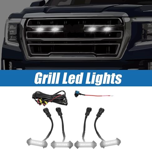 Grill LED Light Front Grille Lights for Toyota Tacoma TRD PRO 2016-2022 White Light Black with Fuse (Set of 4) in Saudi Arabia