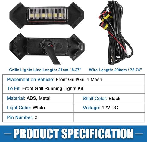 Grill LED Light Front Grille Lights for Toyota Tacoma TRD PRO 2016-2022 White Light Black with Fuse (Set of 4) in Saudi Arabia