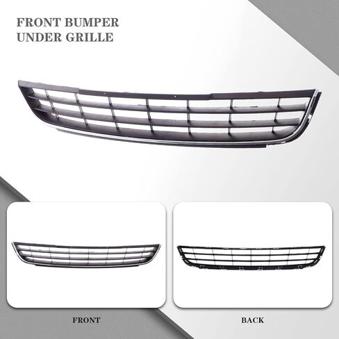 CarPartsDepot Front Bumper Lower Grille Grill Black Plastic Compatible for 2011-2014 Jetta Fits 5C6853671RYP VW1036120 in Saudi Arabia