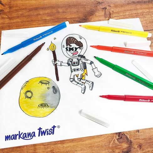 Pelikan Markana Twist Washable Markers, Triangular Barrel, 12/Set, 1 Set Each (303212US) in Saudi Arabia