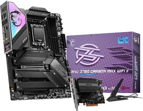 MSI MPG Z790 Carbon MAX WiFi II Gaming Motherboard (Supports 12th/13th/14th Gen Intel Processors, LGA 1700, DDR5, PCIe 5.0, M.2, 2.5Gbps LAN, USB 4, Wi-Fi 7, ATX) in Saudi Arabia