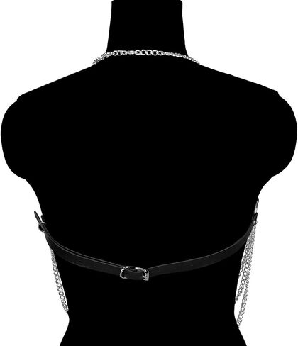 Leather Body Harness Bra for Women Punk Goth Tops Cage Strap Adjust Plus Size Festival Rave Costume in Kuwait