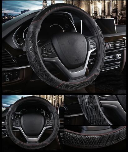 غطاء عجلة القيادة مخصص لملحقات Dodge RAM 1500 2500 3500 2012-2024 2025 RAM 1500 2500 3500 Standard Cab Quad Cab Crew Cab Mega Cab Accessories 15.5-16 بوصة (15 ½ بوصة - 16 بوصة)، أحمر in Saudi Arabia