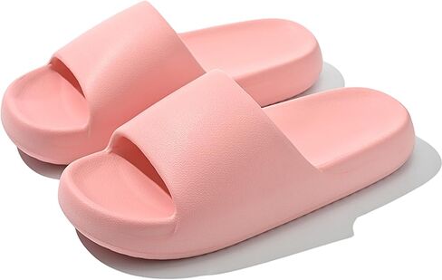 House Slides for Women Men, Quick Drying Non Slip Shower Shoes, Lightweight Open Toe Cloud Slippers, Waterproof Comfy Beach Bathroom Summer Sandals for Indoor Outdoor in Saudi Arabia