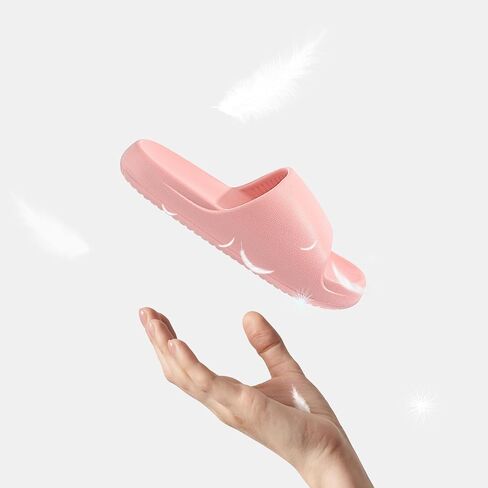 House Slides for Women Men, Quick Drying Non Slip Shower Shoes, Lightweight Open Toe Cloud Slippers, Waterproof Comfy Beach Bathroom Summer Sandals for Indoor Outdoor in Saudi Arabia
