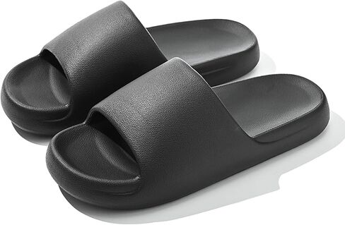 House Slides for Women Men, Quick Drying Non Slip Shower Shoes, Lightweight Open Toe Cloud Slippers, Waterproof Comfy Beach Bathroom Summer Sandals for Indoor Outdoor in Saudi Arabia