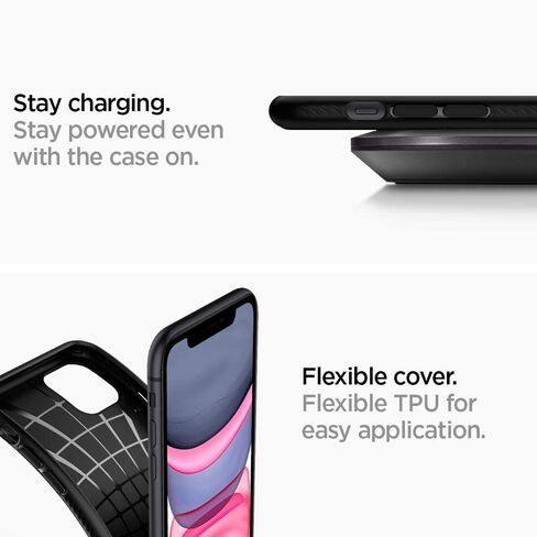 Spigen Liquid Air Armor مصمم لحافظة iPhone 11 (2019) - أسود مطفي in Saudi Arabia