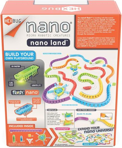 HEXBUG Nano Land, Sensory Toys for Kids & Cats with Over 40 Pieces & 3 Nano Bugs, STEM Kits & Mini Robot Toy for Kids Ages 3 & Up, Batteries Included in Saudi Arabia