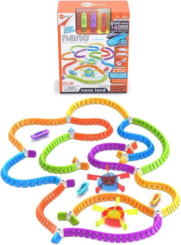 HEXBUG Nano Land, Sensory Toys for Kids & Cats with Over 40 Pieces & 3 Nano Bugs, STEM Kits & Mini Robot Toy for Kids Ages 3 & Up, Batteries Included in Saudi Arabia