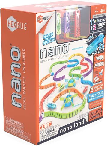HEXBUG Nano Land, Sensory Toys for Kids & Cats with Over 40 Pieces & 3 Nano Bugs, STEM Kits & Mini Robot Toy for Kids Ages 3 & Up, Batteries Included in Saudi Arabia