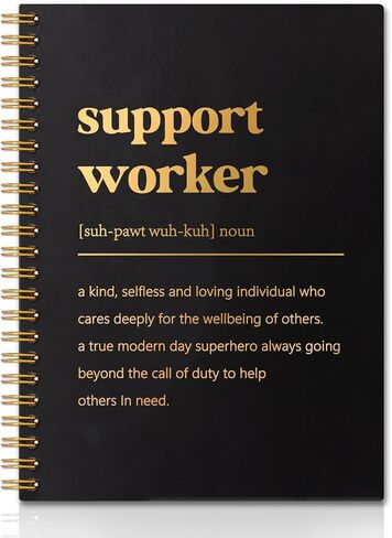Support Worker Definition Gold Foil Hardcover 160 Pages Spiral Notebooks, Inspirational Gift for Support Employee Worker, Support Worker Gift, Leaving Going Away Gifts for Best Support Worker in Saudi Arabia