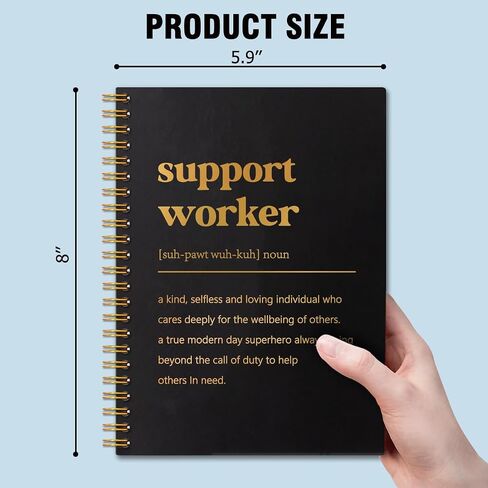 Support Worker Definition Gold Foil Hardcover 160 Pages Spiral Notebooks, Inspirational Gift for Support Employee Worker, Support Worker Gift, Leaving Going Away Gifts for Best Support Worker in Saudi Arabia
