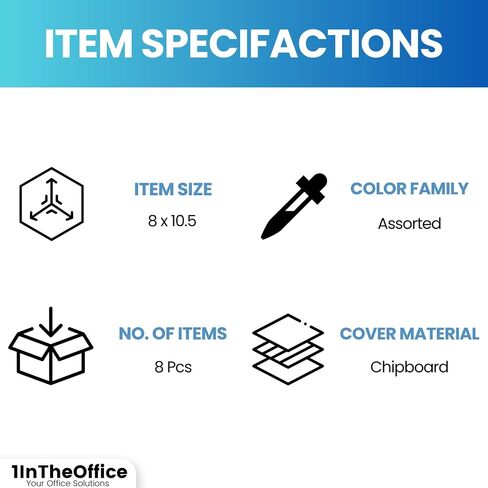 1InTheOffice Spiral Notebook Wide Ruled 10.5 x 8, 1-Subject Wide Ruled Notebooks, Wirebound Spiral Notebooks, 3-Hole Punched, 70 Sheets, Assorted Colors, 3 Pack in Saudi Arabia