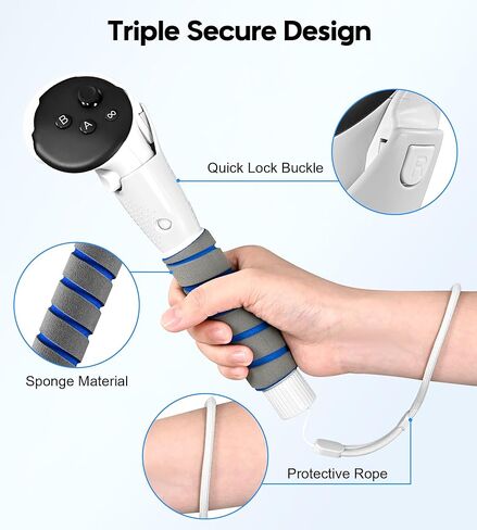 ملحقات مقبض TRANSNOVO المتوافقة مع ملحقات وحدة التحكم Oculus Quest 3، وأذرع VR Gorilla Tag الطويلة، ومقابض تمديد مزدوجة متوافقة مع Meta Quest 2 لألعاب Beat Saber Supernatural المزيد من ألعاب الواقع الافتراضي in Kuwait