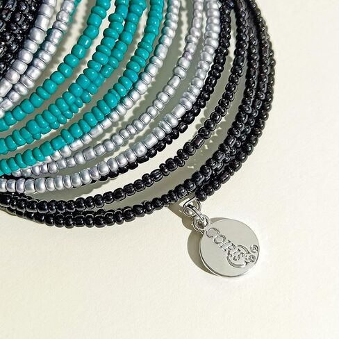 أساور من خرز بذور جوز الهند متعددة الطبقات قابلة للتمدد، أساور صغيرة مطرزة وقابلة للتكديس للنساء والفتيات in Kuwait