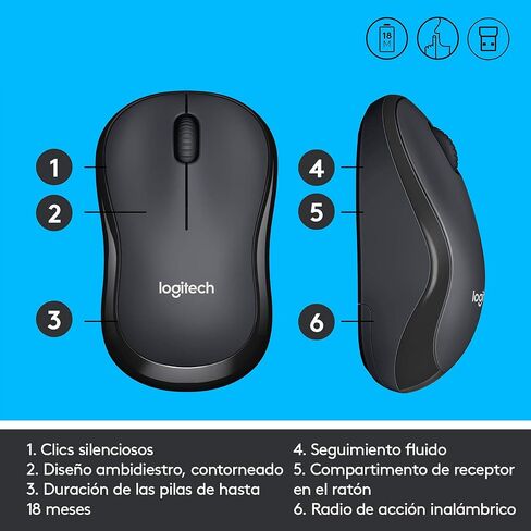 Logitech M220 Silent Wireless Mouse, 2.4 GHz with USB Receiver, 1000 DPI Optical Tracking, 18-Month Battery, Ambidextrous, Compatible with PC, Mac, Laptop (Off-White) in Saudi Arabia