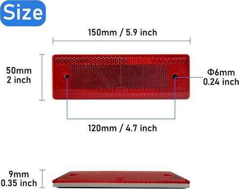 عاكس 150X50mm عصا ذاتية اللصق مستطيلة آمنة مقاومة للماء لمقطورة صندوق البريد في الممر in Kuwait