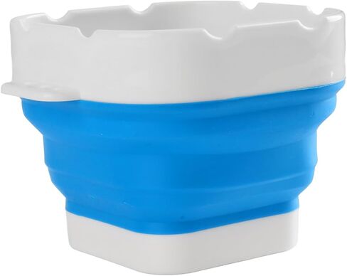 Paint Brush Washer,Collapsible Portable Silicone Paint Brush Washing Bucket Painting Brush Cleaning Water Cup Paint Brush Basin Cleaner for Acrylic Watercolor Painting (Blue) in Saudi Arabia
