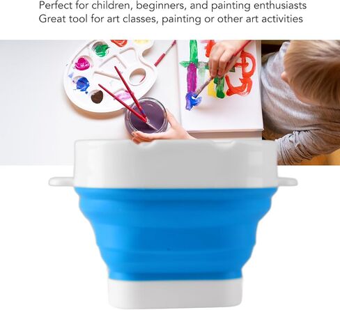 Paint Brush Washer,Collapsible Portable Silicone Paint Brush Washing Bucket Painting Brush Cleaning Water Cup Paint Brush Basin Cleaner for Acrylic Watercolor Painting (Blue) in Saudi Arabia