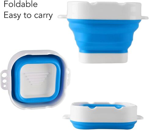 Paint Brush Washer,Collapsible Portable Silicone Paint Brush Washing Bucket Painting Brush Cleaning Water Cup Paint Brush Basin Cleaner for Acrylic Watercolor Painting (Blue) in Saudi Arabia