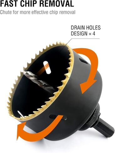 BINOTA M42 Bi-Metal Hole Saw, 83mm-3-1/4", for Metal, Wood, Plywood, PVC, Gypsum, Composite, Stainless Steel Plate in Saudi Arabia