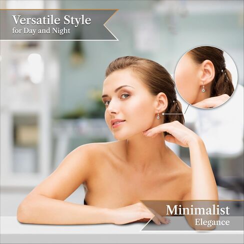 Jewelryweb - أقراط متدلية من الذهب الأبيض الحقيقي عيار 14 قيراط مصقولة على شكل كرة خلفية - 5 مم، 6 مم، 7 مم، 8 مم - أقراط متدلية ذهبية للنساء - أقراط مضادة للحساسية in Saudi Arabia