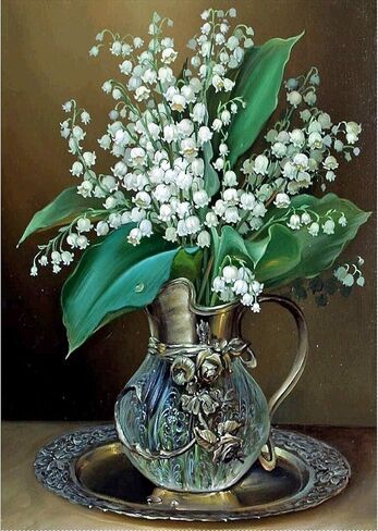 مجموعات الرسم الفني الماسي 3ABOY 5D للبالغين، مجموعات فنية ماسية للبالغين من الزهور، مجموعات فنية ماسية للبالغين من مجموعات الرسم حسب الأرقام، ديكور جداري فني للمنزل (11.8 × 15.7 بوصة) in Kuwait