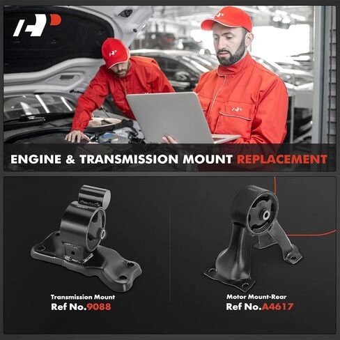 حامل محرك المحرك A-Premium ومجموعة حامل ناقل الحركة المتوافقة مع Mitsubishi Lancer 2004 2005 2006 2.4L، ناقل الحركة اليدوي، مجموعة قطعتين، استبدال # MR554746، MR554541 in Kuwait