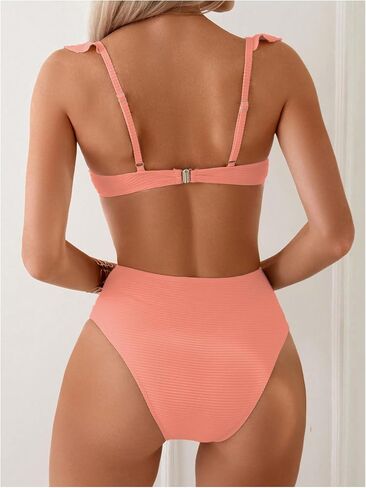 WDIRARA Women's 3D Floral Decor Cut Out Textured One-Piece Bikini Swimwear Backless Sleeveless Cheeky Swimsuit in Saudi Arabia