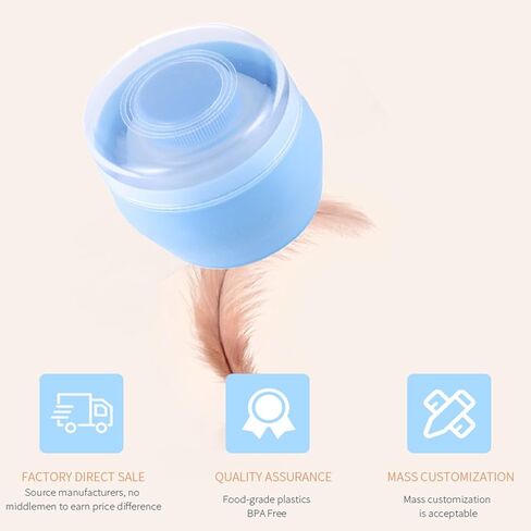 عبوتان من عبوات بودرة الجسم، علبة بودرة ما بعد الاستحمام، مجموعة منتفخة منتفخة للعناية بجسم الطفل مع صندوق بودرة بمقبض كبير، حاوية بودرة التلك لمستحضرات التجميل للسفر المنزلي. (أبيض) in Kuwait