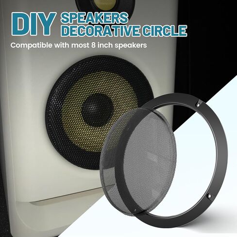 8 inch Metal Mesh Round Speaker Grill Cover, Universal Radio Speaker Grills Decorative for Car Speaker Mounting Home Audio DIY, Mesh Subwoofer Grill Horn Guard Protective Case W/ 8PCS Screws in Saudi Arabia