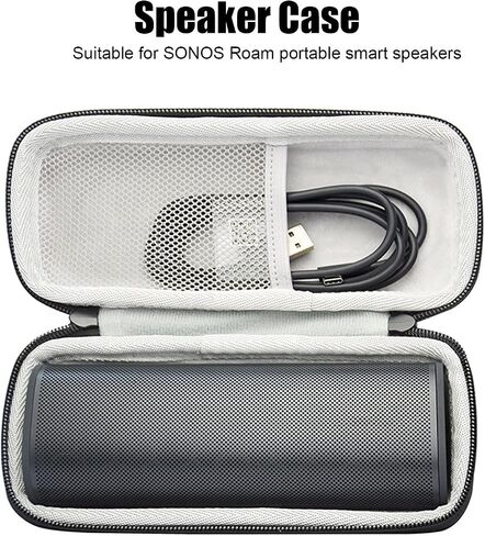 Speaker Carrying Case, for SONOS Roam Smart Speaker, Nylon and Silicone Material, Portable Hard Travel Protective Case with Handle/Zipper in Saudi Arabia