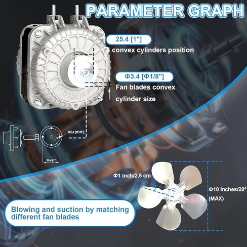 YZF10-20 محرك مروحة تيار متردد 220-240 فولت 10/36 وات 50/60 هرتز 1300 دورة في الدقيقة محرك عمود مظلل لمعدات التبريد Atosa Avantco مبخر المبرد، معدات تهوية صغيرة in Kuwait