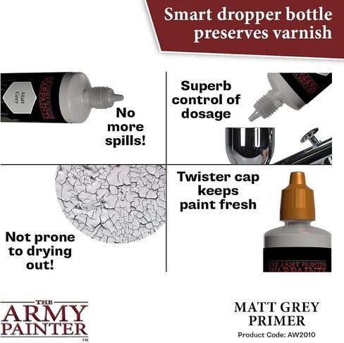 The Army Painter Warpaints Air Primer Matt Grey 18ml Acrylic Paint for Airbrush, Wargaming and Modelling in Saudi Arabia