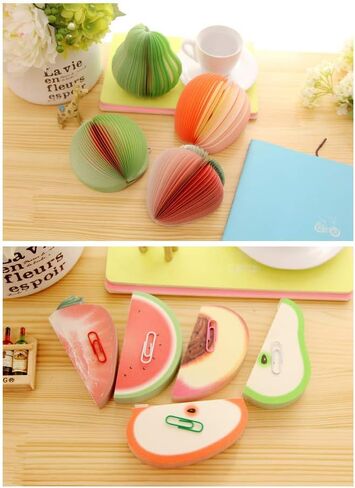 10 أنماط ثلاثية الأبعاد على شكل فواكه محمولة صغيرة ملاحظات لاصقة مذكرة منصات الخدش ورقة دفاتر الملاحظات لمكتب مدرسة هدايا العيد in Kuwait